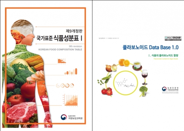 국가표준식품성분표 및 플라보노이드 DB 표지