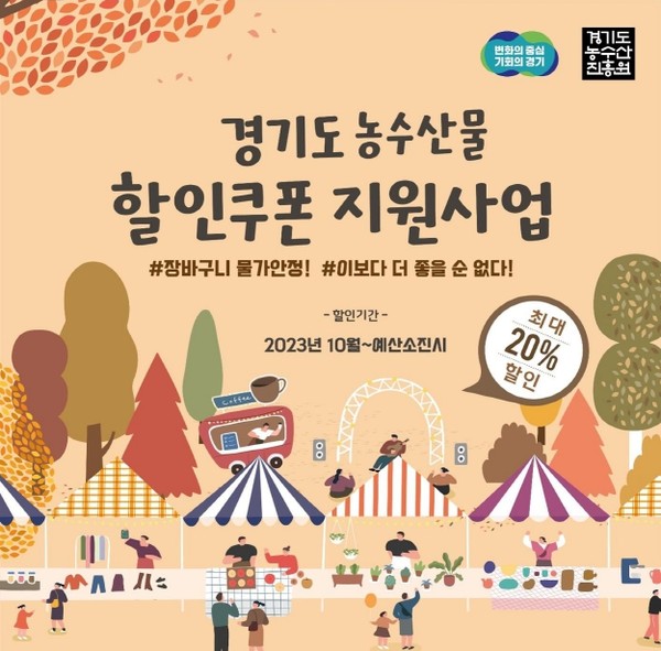 '경기도 농수산물 할인쿠폰 지원사업' 홍보 포스터