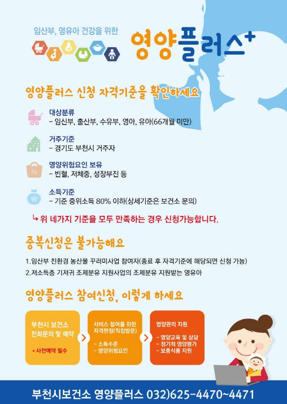 부천시영양플러스 사업 홍보 리플릿